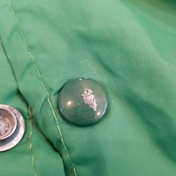 Vintage Swingster Wyffels Hybrids Green Green Windbreaker Jacket Sz Large‎ Flaw - Picture 11 of 12